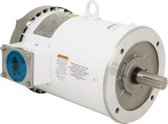 Leeson - 3 Max hp, 1,800 Max RPM, Premium Efficient Electric AC DC Motor - 230/460 V Input, Three Phase, 182TC Frame, 1-1/8" Shaft Diam, C-Face Mount, TEFC Enclosure - Exact Tooling