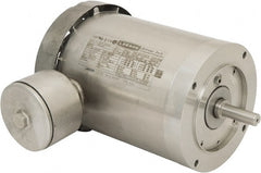 Leeson - 1 Max hp, 1,800 Max RPM, Premium Efficient Electric AC DC Motor - 230/460 V Input, Three Phase, 56C Frame, C-Face Mount, TEFC Enclosure - Exact Tooling