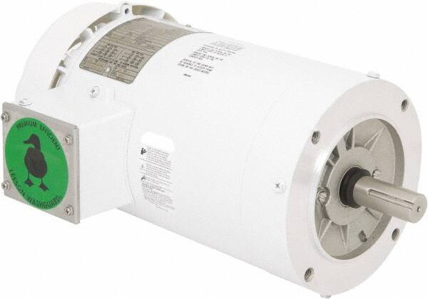 Leeson - 2 Max hp, 1,800 Max RPM, Premium Efficient Electric AC DC Motor - 230/460 V Input, Three Phase, 145TC Frame, C-Face Mount, TEFC Enclosure - Exact Tooling
