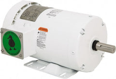 Leeson - 2 Max hp, 1,800 Max RPM, Premium Efficient Electric AC DC Motor - 230/460 V Input, Three Phase, 145T Frame, Rigid Base Mount, TEFC Enclosure - Exact Tooling
