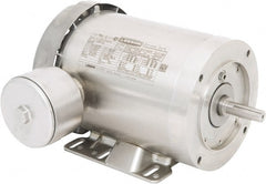 Leeson - 1 Max hp, 1,800 Max RPM, Premium Efficient Electric AC DC Motor - 230/460 V Input, Three Phase, 56C Frame, C-Face with Base Mount, TEFC Enclosure - Exact Tooling