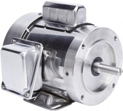 Leeson - 1 Max hp, 1,800 Max RPM, Electric AC DC Motor - 115/208-230 V Input, Single Phase, 56C Frame, 5/8" Shaft Diam, C-Face with Base Mount, TEFC Enclosure - Exact Tooling