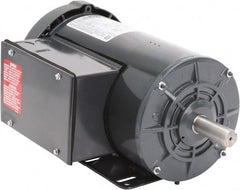 Leeson - 2 Max hp, 1,800 Max RPM, Capacitor Start Electric AC DC Motor - 115-208/230 V Input, Single Phase, 56HZ Frame, Rigid Base Mount, TEFC Enclosure - Exact Tooling