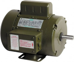 Leeson - 1 Max hp, 1,800 Max RPM, Capacitor Start Electric AC DC Motor - 115-208/230 V Input, Single Phase, 56 Frame, Rigid Base Mount, TEFC Enclosure - Exact Tooling