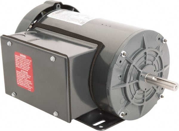 Leeson - 1-1/2 Max hp, 1,800 Max RPM, Capacitor Start Electric AC DC Motor - 115-208/230 V Input, Single Phase, 56H Frame, Rigid Base Mount, TEFC Enclosure - Exact Tooling