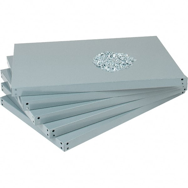 Value Collection - 36" Wide, 1-15/16 High, Open Shelving Accessory/Component - 14 Gauge Steel, Powder Coat Finish, Use with High Capacity Storage Racks - Exact Tooling