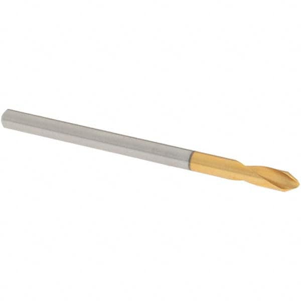OSG - 3mm Body Diam, 60°, 48mm OAL, High Speed Steel Spotting Drill - Exact Tooling
