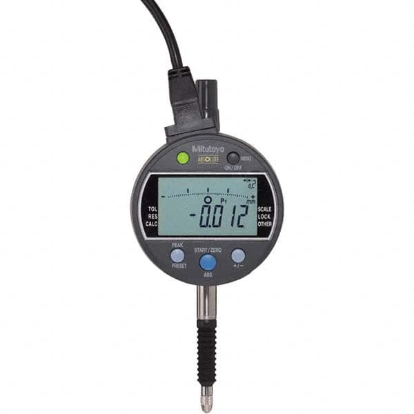 Mitutoyo - Electronic Drop Indicators Minimum Measurement (mm): 0 Maximum Measurement (mm): 12.70 - Exact Tooling