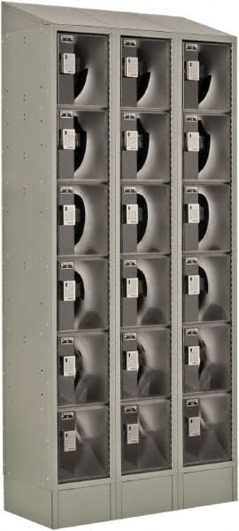 LockUp - 18 Door, 6 Tier, Electronic Access Lockers - Exact Tooling