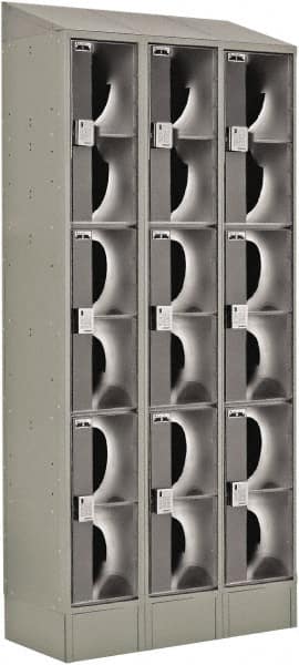 LockUp - 9 Door, 3 Tier, Electronic Access Lockers - Exact Tooling