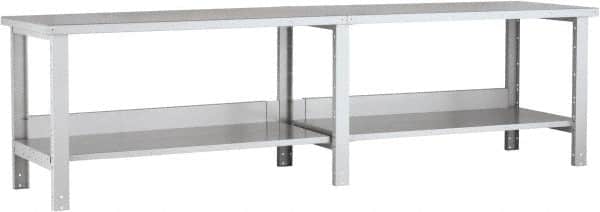 Rousseau Metal - 120 Wide x 30" Deep x 34" High, Steel Workbench - Fixed Legs - Exact Tooling