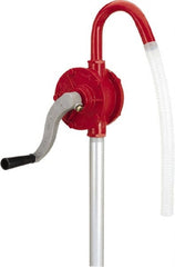 lumax - Oil Lubrication 0.08 Gal/Turn Flow Aluminum & Steel Rotary Hand Pump - For 15 to 55 Gal Container - Exact Tooling