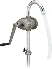 lumax - Oil Lubrication 0.25 Gal/Turn Flow Aluminum & Steel Rotary Hand Pump - For 15 to 55 Gal Container - Exact Tooling