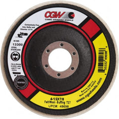 Camel Grinding Wheels - 5" Diam x 1/2" Thick Unmounted Buffing Wheel - 1 Ply, Polishing, 7/8" Arbor Hole, Soft Density - Exact Tooling