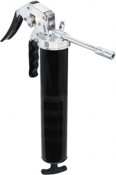 lumax - 7,000 Max psi, Rigid Pistol Grease Gun - 14 oz Capacity, 1/8 Thread Outlet, 25 Strokes per oz, 3-Way Fill - Exact Tooling