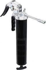 lumax - 7,000 Max psi, Rigid Pistol Grease Gun - 14 oz Capacity, 1/8 Thread Outlet, 25 Strokes per oz, 3-Way Fill - Exact Tooling