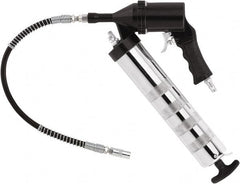 lumax - 6,000 Max psi, Rigid Air-Operated Grease Gun - 14 oz Capacity, 1/8 Thread Outlet, 28 Strokes per oz, 3-Way Fill - Exact Tooling