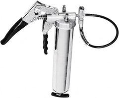 lumax - 8,500 Max psi, Flexible Pistol Grease Gun - 14 oz Capacity, 1/8 Thread Outlet, 25 Strokes per oz, 3-Way Fill - Exact Tooling