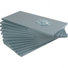 Value Collection - 35.8" Wide, 1 High, Open Shelving Accessory/Component - 21 Gauge Steel, Powder Coat Finish, Use with Bins/Totes - Exact Tooling