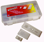 Wedgies Shim Assortment - Mix of flex and ridgid / 16 mini; 6 large; 15 standard - Polypropylene & Vinyl - Exact Tooling