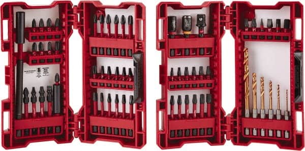 Milwaukee Tool - 60 Piece, Impact Driver Bit Set - 1/4 to 3/16" Hex, #1 to #3, Drilling/Screwdriving Utility Accessory Set Kit, 1/4" Hex Drive, Hex Point - Exact Tooling