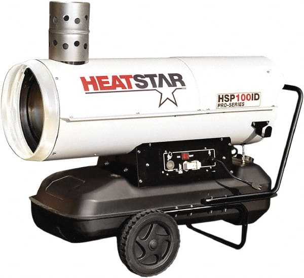 Heatstar - 122,000 BTU Rating, Kerosene/Diesel Indirect Fired Forced Air Heater - 3,050 Sq Ft Max Heating Area, 17 Gal Capacity, Fuel with Diesel, Kerosene, JP-8 & Jet8 - Exact Tooling