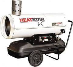 Heatstar - 122,000 BTU Rating, Kerosene/Diesel Indirect Fired Forced Air Heater - 3,050 Sq Ft Max Heating Area, 17 Gal Capacity, Fuel with Diesel, Kerosene, JP-8 & Jet8 - Exact Tooling