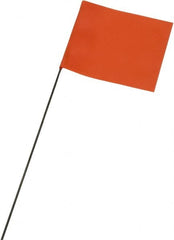 Ability One - 3" High x 3-1/2" Wide, Orange PVC Marking Flag - 15" Overall Height - Exact Tooling