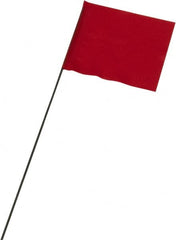 Ability One - 3" High x 3-1/2" Wide, Red PVC Marking Flag - 15" Overall Height - Exact Tooling