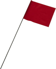 Ability One - 3" High x 3-1/2" Wide, Red PVC Marking Flag - 21" Overall Height - Exact Tooling