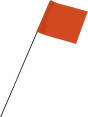 Ability One - 3" High x 3-1/2" Wide, Orange PVC Marking Flag - 21" Overall Height - Exact Tooling
