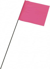 Ability One - 3" High x 3-1/2" Wide, Pink Glow PVC Marking Flag - 21" Overall Height - Exact Tooling