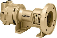 DEKKER Vacuum Technologies - 29 Hg Max, 1-1/2" ANSI 150# RF Flanged Inlet & Discharge, Single Stage Liquid Ring Vaccum Pump - 100 CFM, 7.5 hp, Cast Iron Housing, 316 Stainless Steel Impeller, 1,750 RPM, 230/460 Volts - Exact Tooling