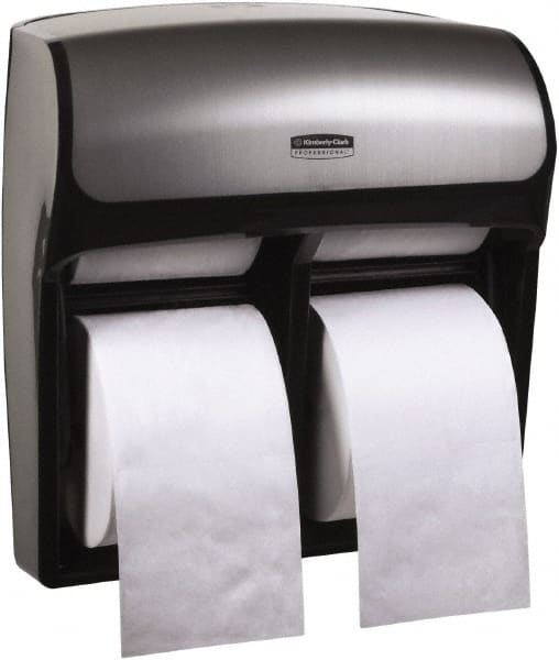 Kimberly-Clark Professional - Standard Four Roll Plastic Toilet Tissue Dispenser - 12-5/16" Wide x 13-9/16" High x 6-7/8" Deep, Gray - Exact Tooling