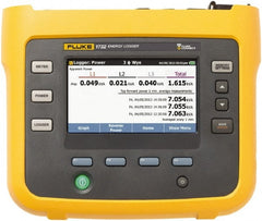 Fluke - 3 Phase, 1,000 VAC, 0.20 to 6,000 Amp Capability, 3.5 to 42.5 Hz Calibration, LCD Display Power Meter - 0.5 Current Accuracy, 0.5 Voltage Accuracy - Exact Tooling