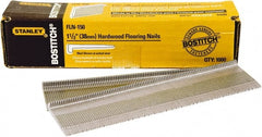 Stanley Bostitch - 16 Gauge 0.0598" Shank Diam 1-1/2" Long Brad Nails for Power Nailers - Steel, Galvanized Finish, Smooth Shank - Exact Tooling