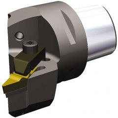 Kennametal - Right Hand Cut, Size PSC63, VC.. 1604 & VP..332 Insert Compatiblity, External Modular Turning & Profiling Cutting Unit Head - 43mm Ctr to Cutting Edge, 60mm Head Length, Through Coolant, Series Top Notch - Exact Tooling