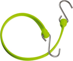 The Better Bungee - Heavy Duty Bungee Strap with Triangulated Galvanized S Hook - 36" OAL, Safety Green - Exact Tooling