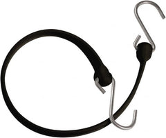 The Better Bungee - Heavy Duty Bungee Strap with Triangulated Galvanized S Hook - 12" OAL, Black - Exact Tooling