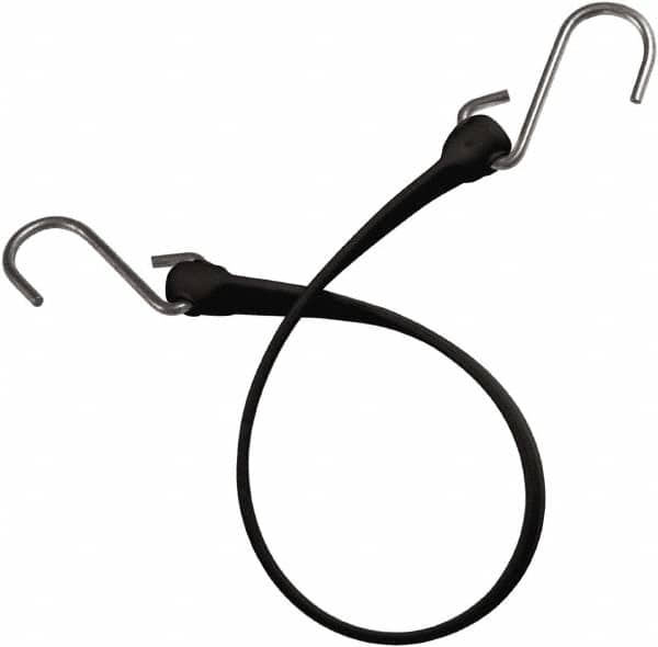 The Better Bungee - Heavy Duty Bungee Strap with Triangulated Stainless S Hook - 36" OAL, Black - Exact Tooling