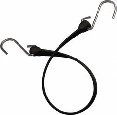 The Better Bungee - Heavy Duty Bungee Strap with Triangulated Stainless S Hook - 36" OAL, Black - Exact Tooling