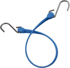 The Better Bungee - Heavy Duty Bungee Strap with Triangulated Stainless S Hook - 36" OAL, Blue - Exact Tooling