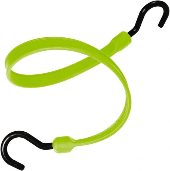 The Better Bungee - Heavy Duty Bungee Strap with Overmolded Nylon Hook End - 36" OAL, Safety Green - Exact Tooling
