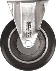 Caster Connection - 5" Diam x 1-1/4" Wide x 6-1/4" OAH Top Plate Mount Rigid Caster - Polyurethane, 450 Lb Capacity, Sealed Precision Ball Bearing, 2-3/8 x 3-5/8" Plate - Exact Tooling