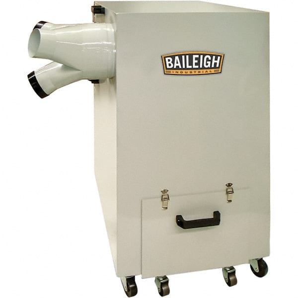 Baileigh - 5µm, 220 Volt Portable Metal Dust Collector - 30-1/2" Long x 21" Deep x 39-1/2" High, 4" Connection Diam, 1,450 CFM Air Flow, 10.4" Static Pressure Water Level - Exact Tooling