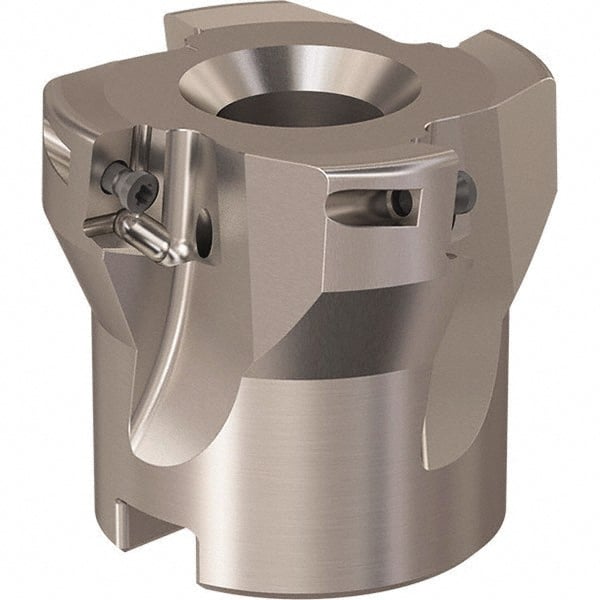 Seco - 4 Inserts, 44mm Cut Diam, 16mm Arbor Diam, 9mm Max Depth of Cut, Indexable Square-Shoulder Face Mill - 90° Lead Angle, 40mm High, XO.X 10T3.. Insert Compatibility, Through Coolant, Series R220.69 - Exact Tooling