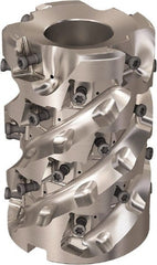 Seco - 28 Inserts, 63.4mm Cut Diam, 1" Arbor Diam, 81mm Max Depth of Cut, Indexable Square-Shoulder Face Mill - 90° Lead Angle, 93mm High, LOEX-12 Insert Compatibility, Through Coolant, Series R220.94 - Exact Tooling