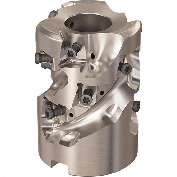 Seco - 12 Inserts, 50.7mm Cut Diam, 1" Arbor Diam, 47mm Max Depth of Cut, Indexable Square-Shoulder Face Mill - 90° Lead Angle, 70mm High, LOEX-12 Insert Compatibility, Through Coolant, Series R220.94 - Exact Tooling