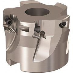Seco - 5 Inserts, 52mm Cut Diam, 22mm Arbor Diam, 11mm Max Depth of Cut, Indexable Square-Shoulder Face Mill - 90° Lead Angle, 40mm High, XO.X 12.. Insert Compatibility, Through Coolant, Series R220.69 - Exact Tooling