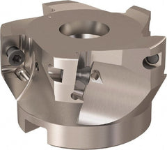 Seco - 5 Inserts, 66mm Cut Diam, 27mm Arbor Diam, 17mm Max Depth of Cut, Indexable Square-Shoulder Face Mill - 90° Lead Angle, 40mm High, XO.X 12.. Insert Compatibility, Through Coolant, Series R220.69 - Exact Tooling